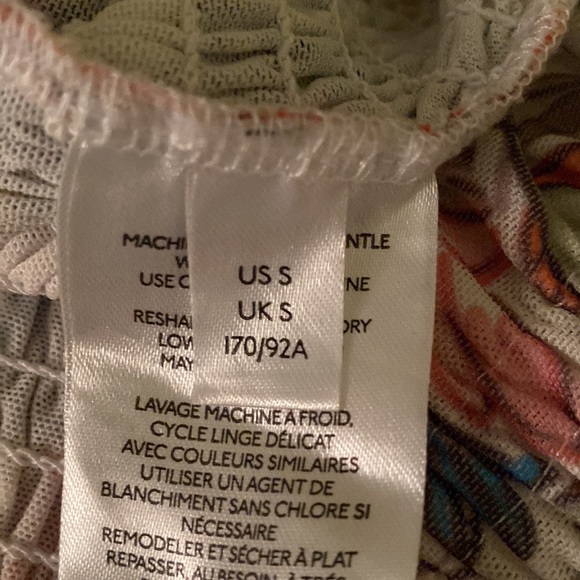 Anthropologie Aurelia Smocked Floral Puff Sleeve Cropped Crinkle Top - S - Picture 11 of 14